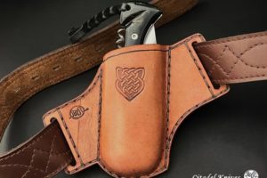 Citadel Le Chasseur Horn and Leather Sheath- Folding Knife.